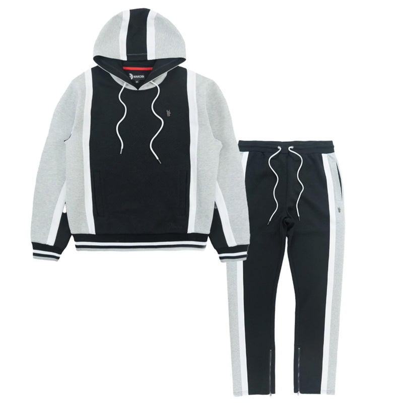 Black Makobi Big Men Beanchi Jacquard Set