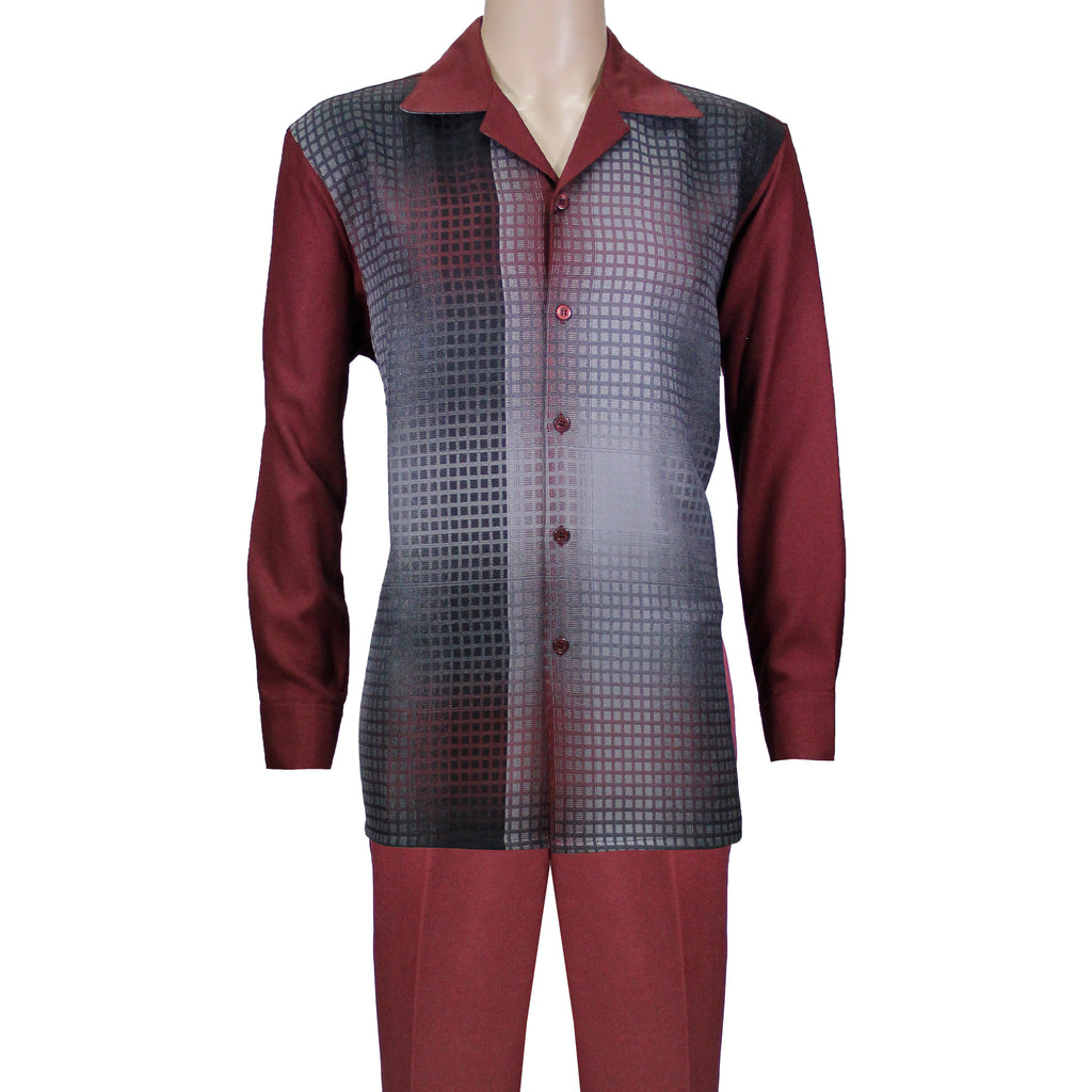 Burgundy RD Long Sleeve Set with Solid Pants