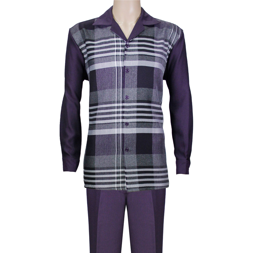Purple RD Long Sleeve Set with Solid Pants