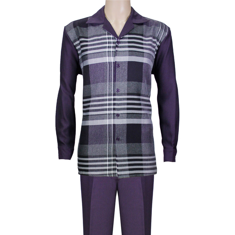 Purple RD Long Sleeve Set with Solid Pants