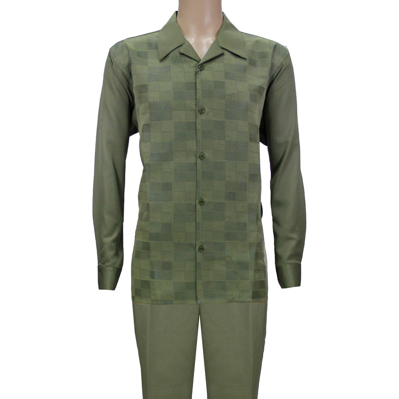 Olive Montique Long Sleeve Set with Solid Pants
