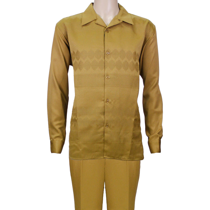 Mustard Montique Long Sleeve Set with Solid Pants