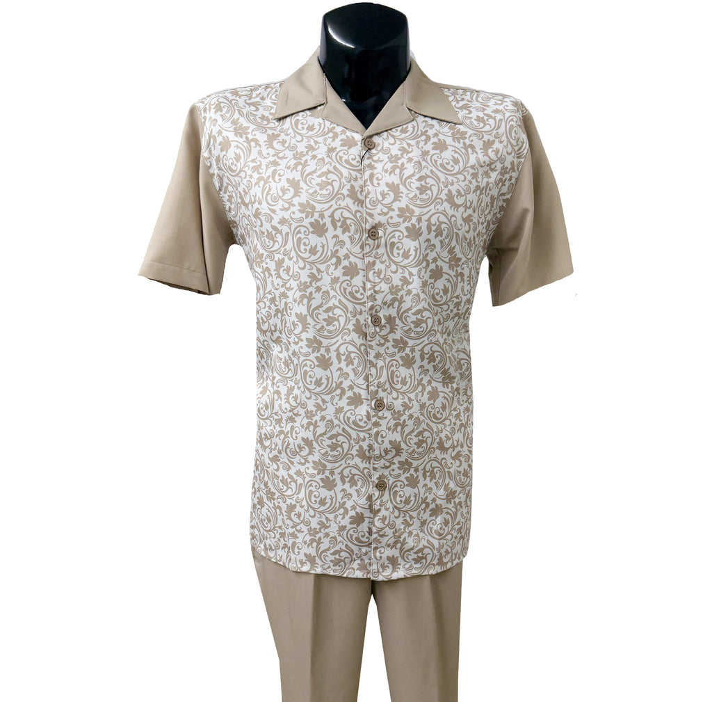 Taupe Short Sleeve Set w/ Pants