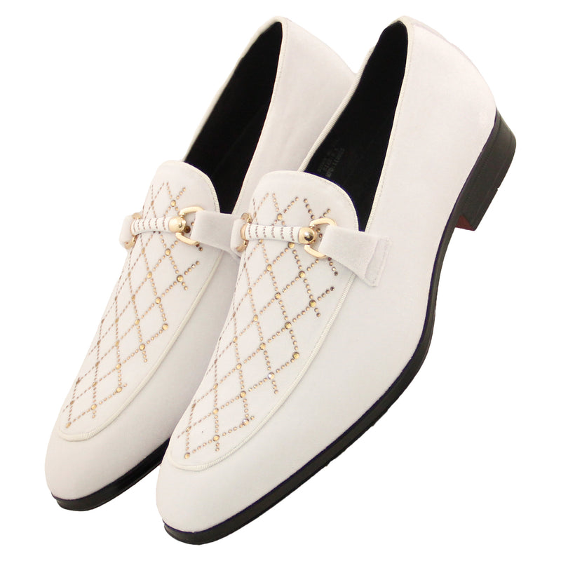 White/Gold After Midnight Slip On with Buckle