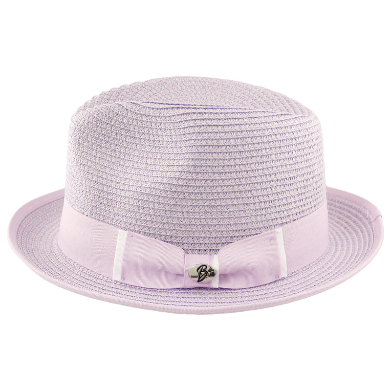 Lavender/White Summer Straw Hat