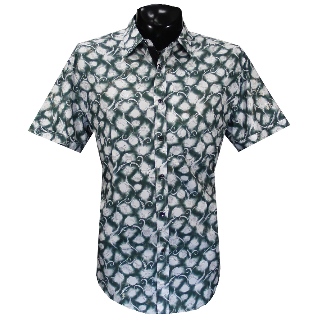 Short sleeve button woven button down