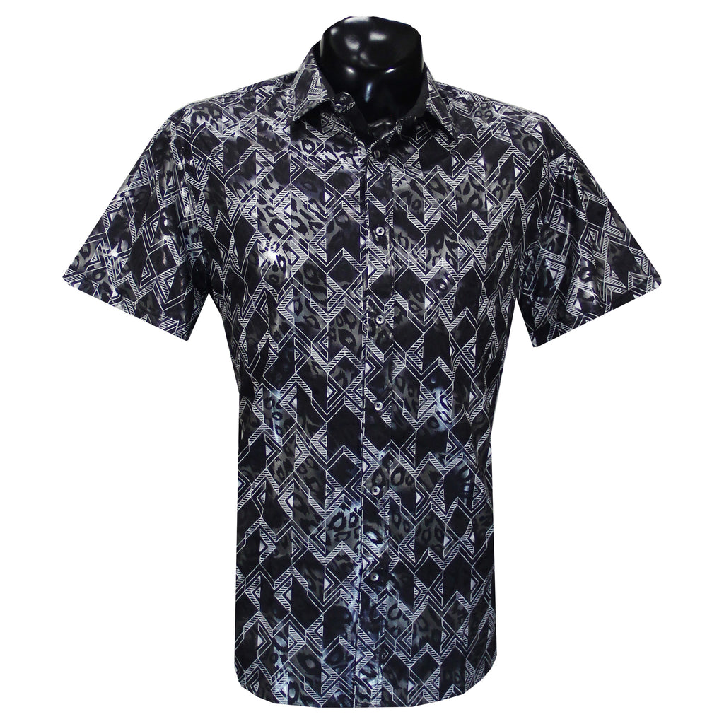 Short sleeve button woven button down