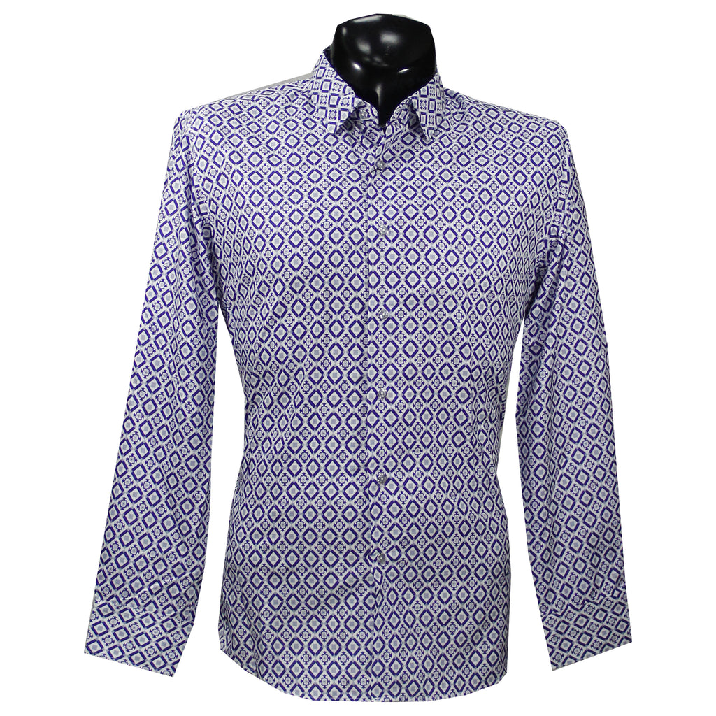 Blue/White Long Sleeve Print