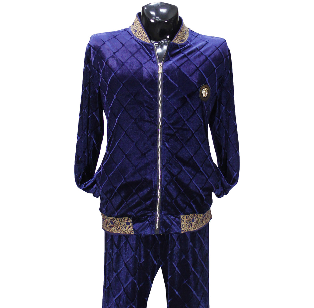 Stacy Adams Navy Velour Jogging Suits