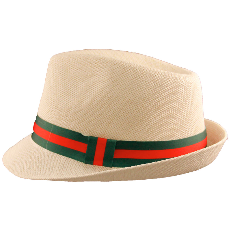 White/Green Fedora