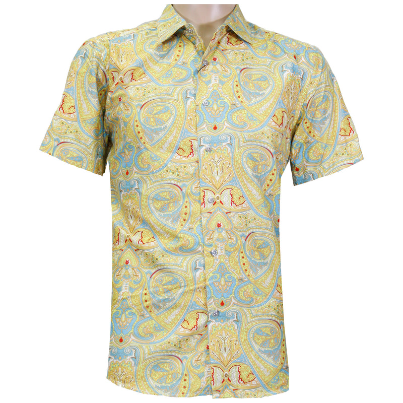 Yellow/ Blue Trim Button Down