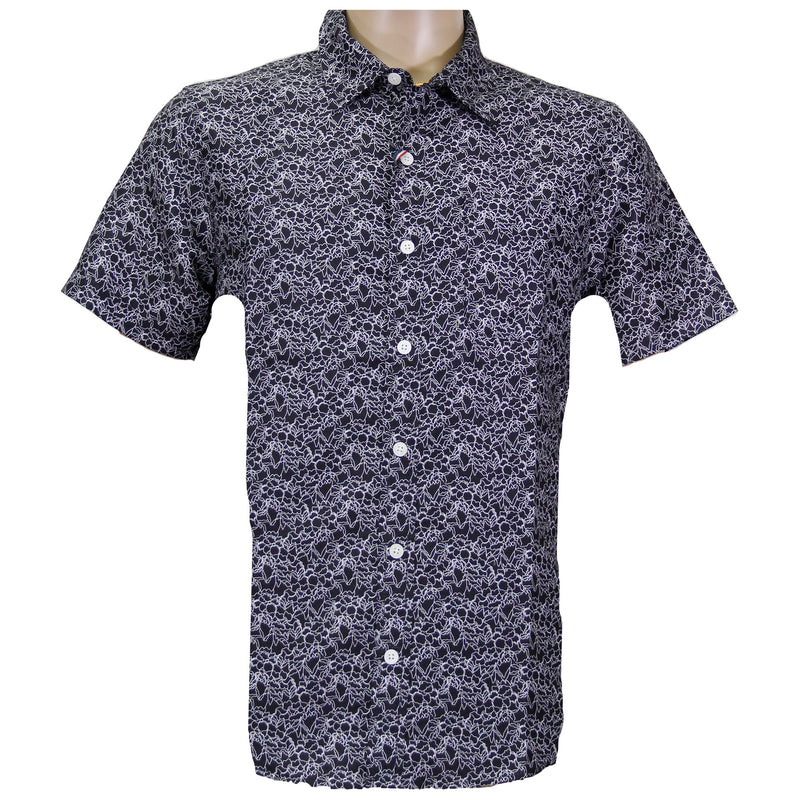 Black Spatial Trim Button Down