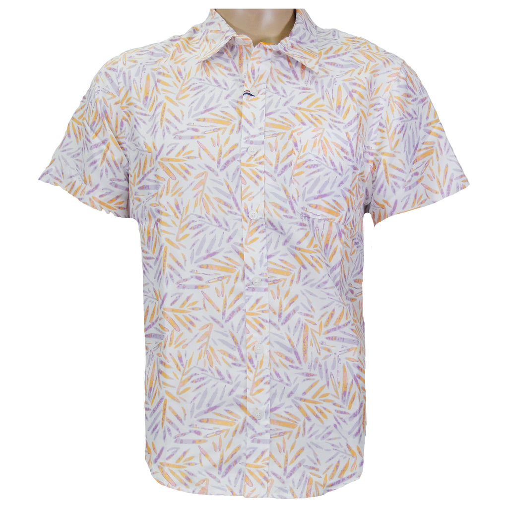 Purple/ Orange Floral Trim Button Down