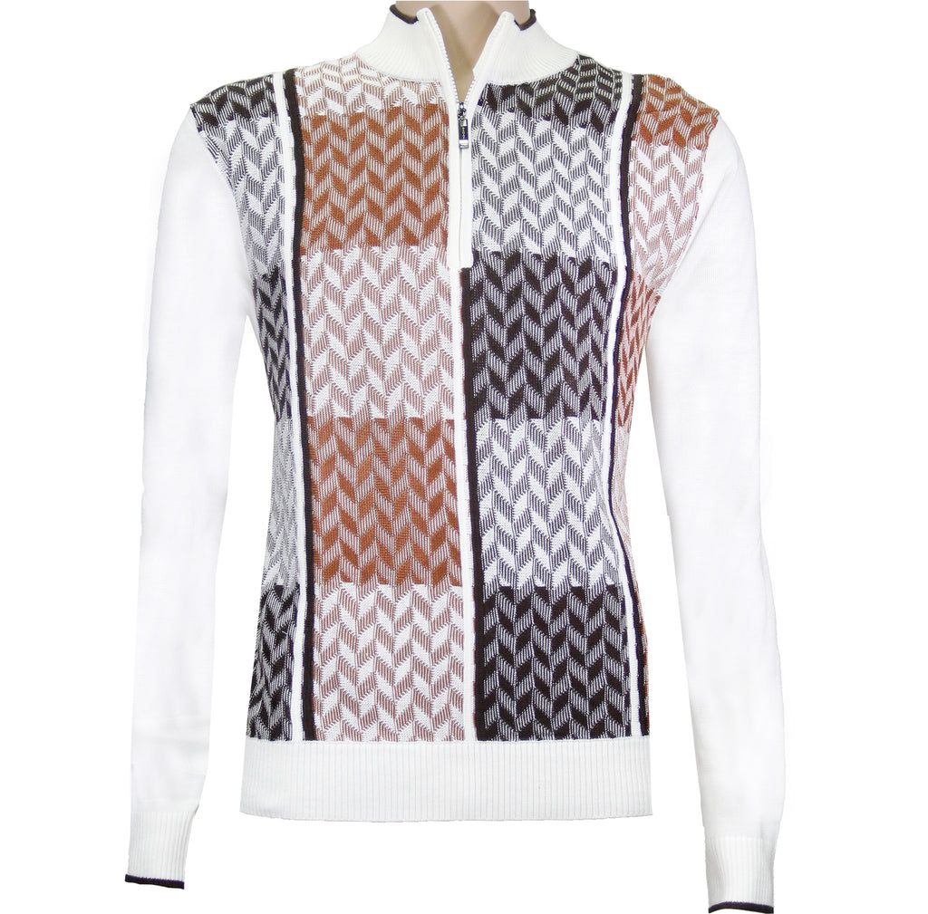 Ivory Knit Sweater w/ Zipper