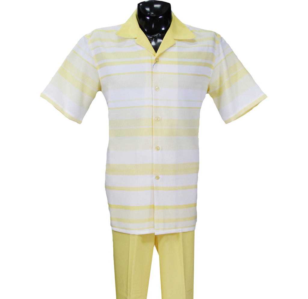 Yellow Stripe Short Sleeve 2PC Set