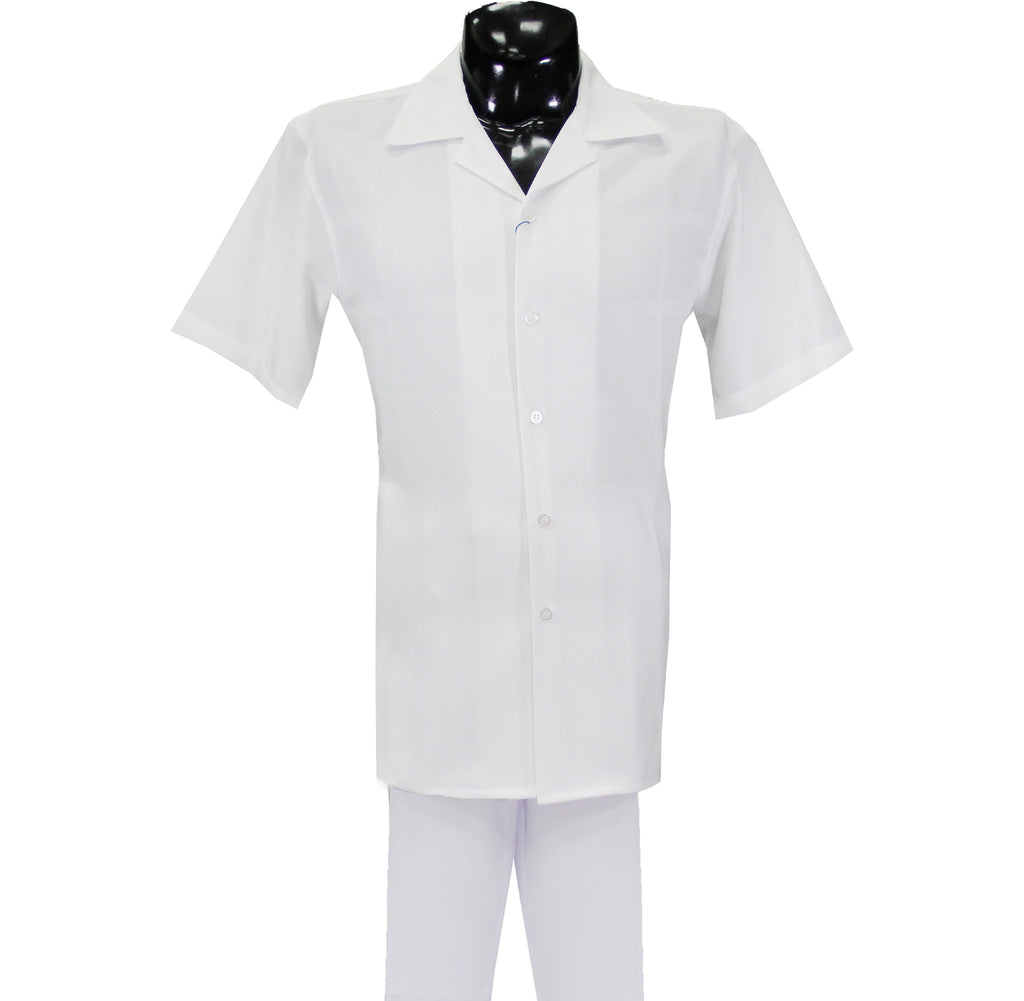 Checkered White Short Sleeve 2PC Set