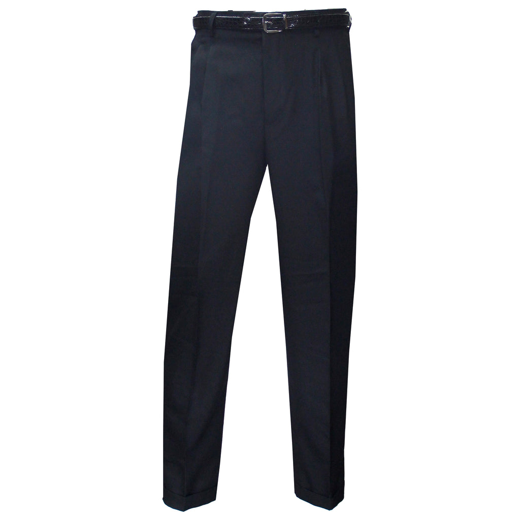 Young Mens Pleated Pants from Size 28 - Size 60 (Black or Navy)