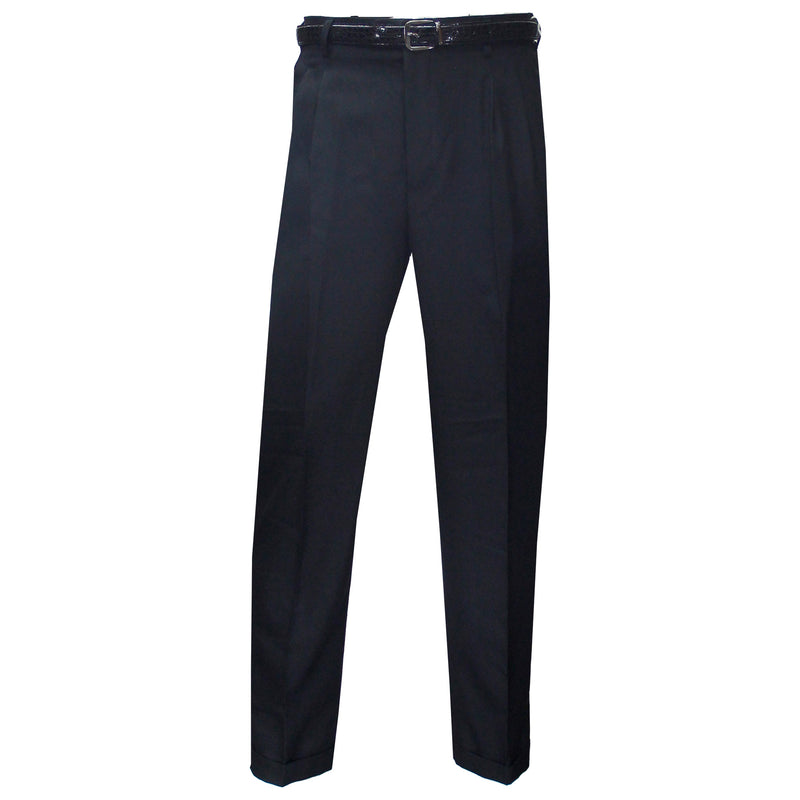 Young Mens Pleated Pants from Size 28 - Size 60 (Black or Navy)