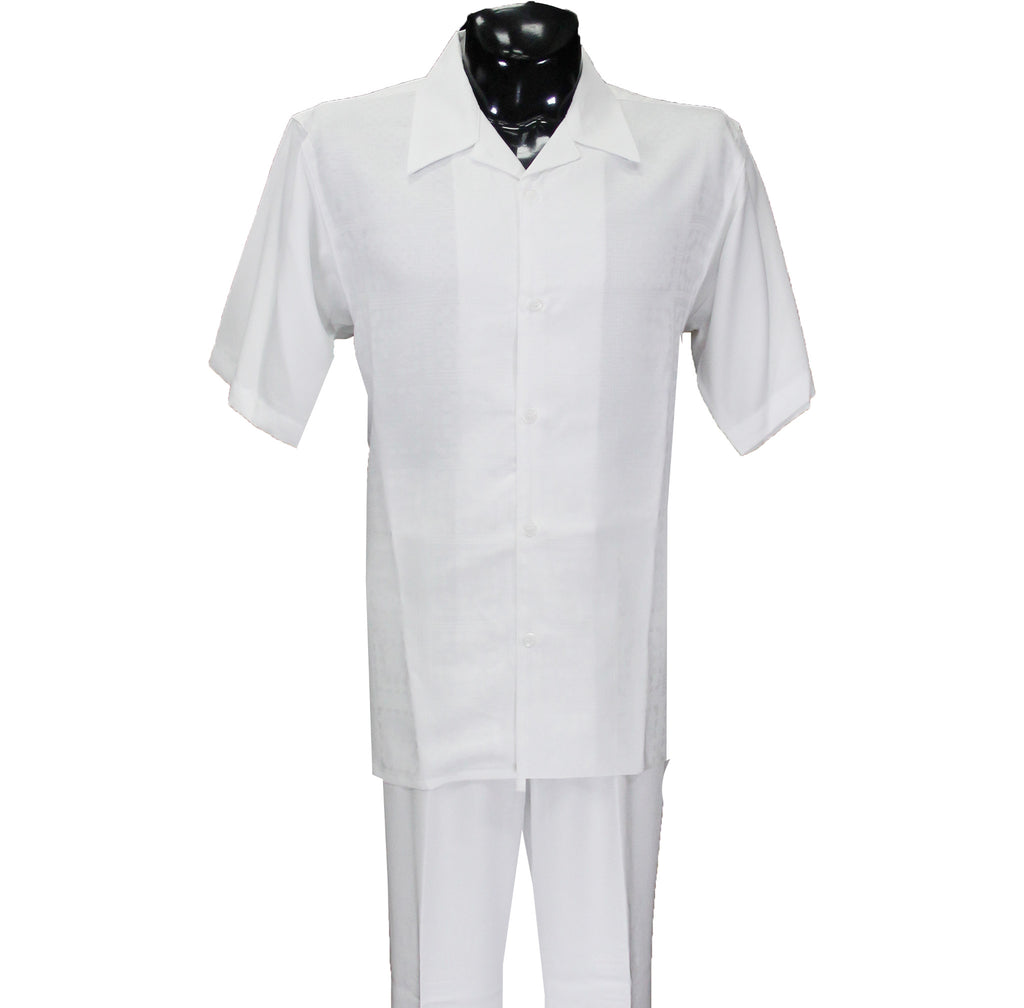 White Solid Short Sleeve Pants Set
