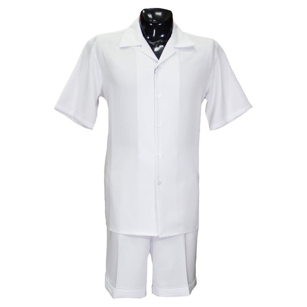 Solid White Matching Short Set