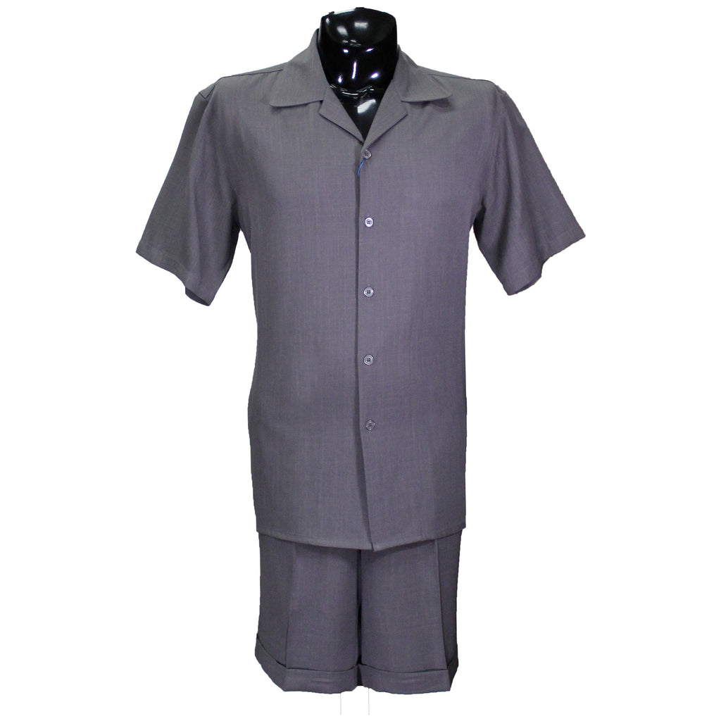 Solid Grey Matching Short Set
