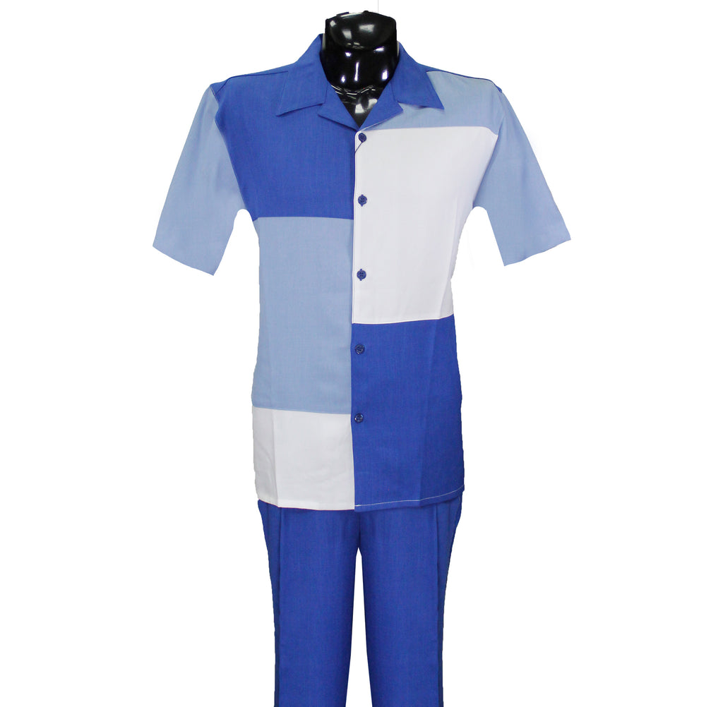 Cobalt Short Sleeve Set with Solid Pants