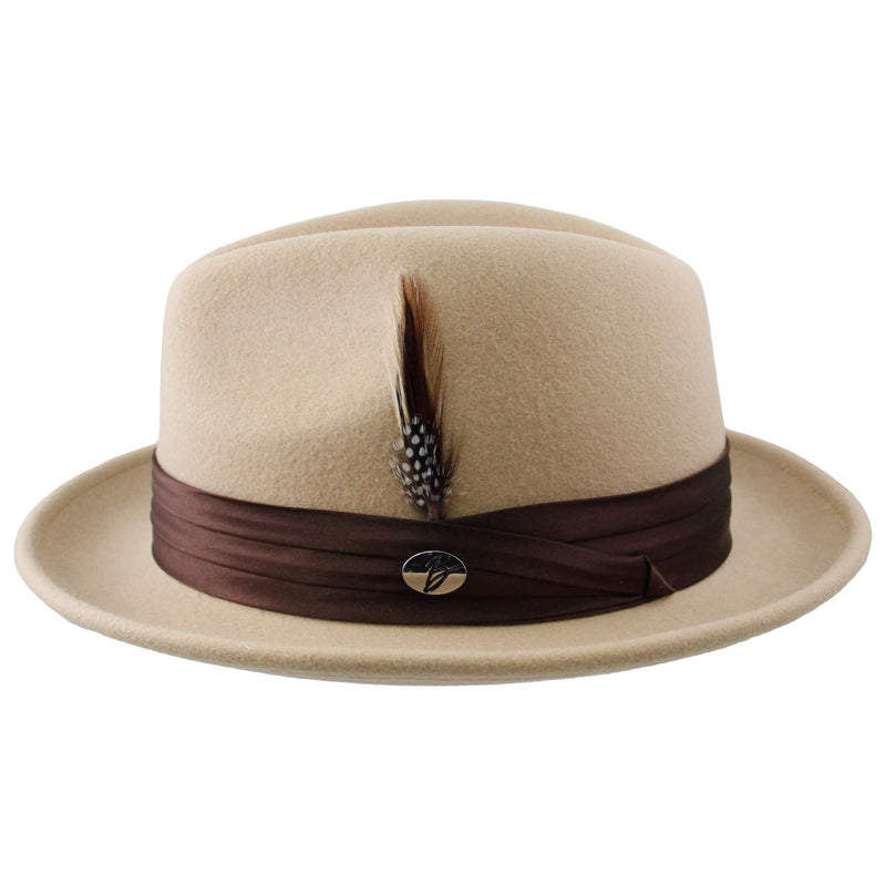 Tan Rocky Wool Felt Fedora