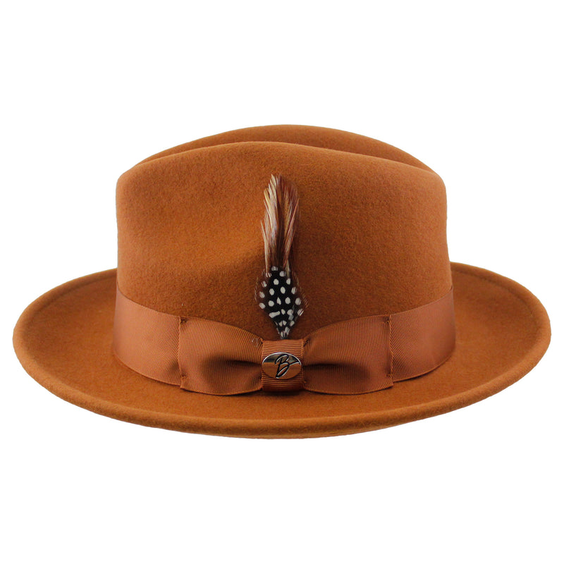 Cognac Guiliano Wool Felt Fedora