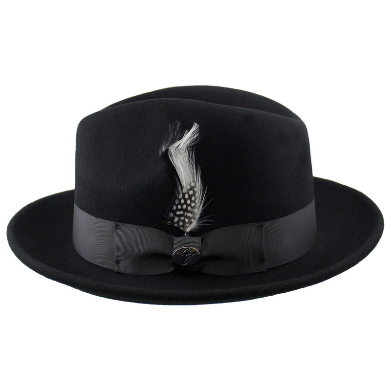 Black Guiliano Wool Felt Fedora