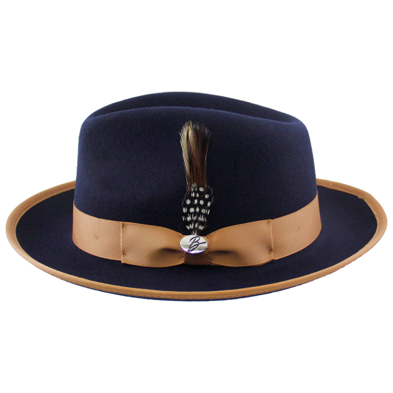 Blue/Camel Brooks Wool Felt Fedora