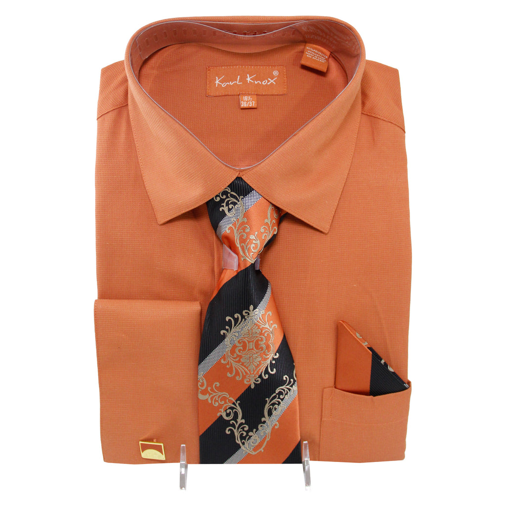 Rust Dress Shirt and Tie Combo