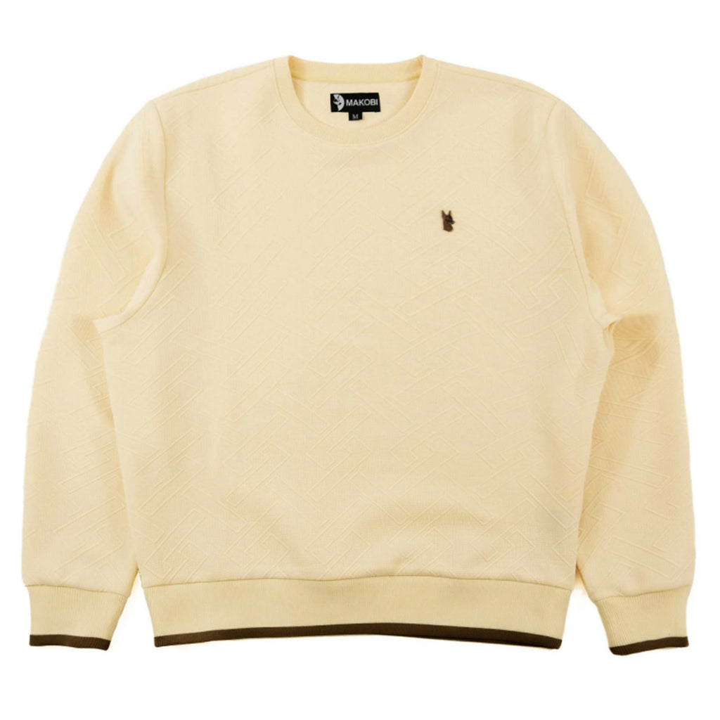Natural Makobi Big Men Beanchi Jacquard Crewneck