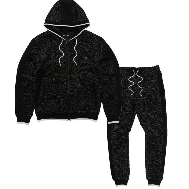 Black Makobi Big Men Tuscany Knit Set