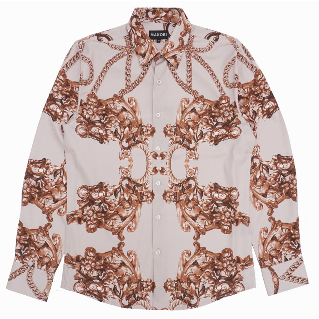 Natural Makobi Big Men Accardo Long Sleeve