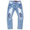 LT Blue Makobi Big Men Shredded Jeans