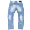 LT Blue Makobi Big Men Shredded Jeans
