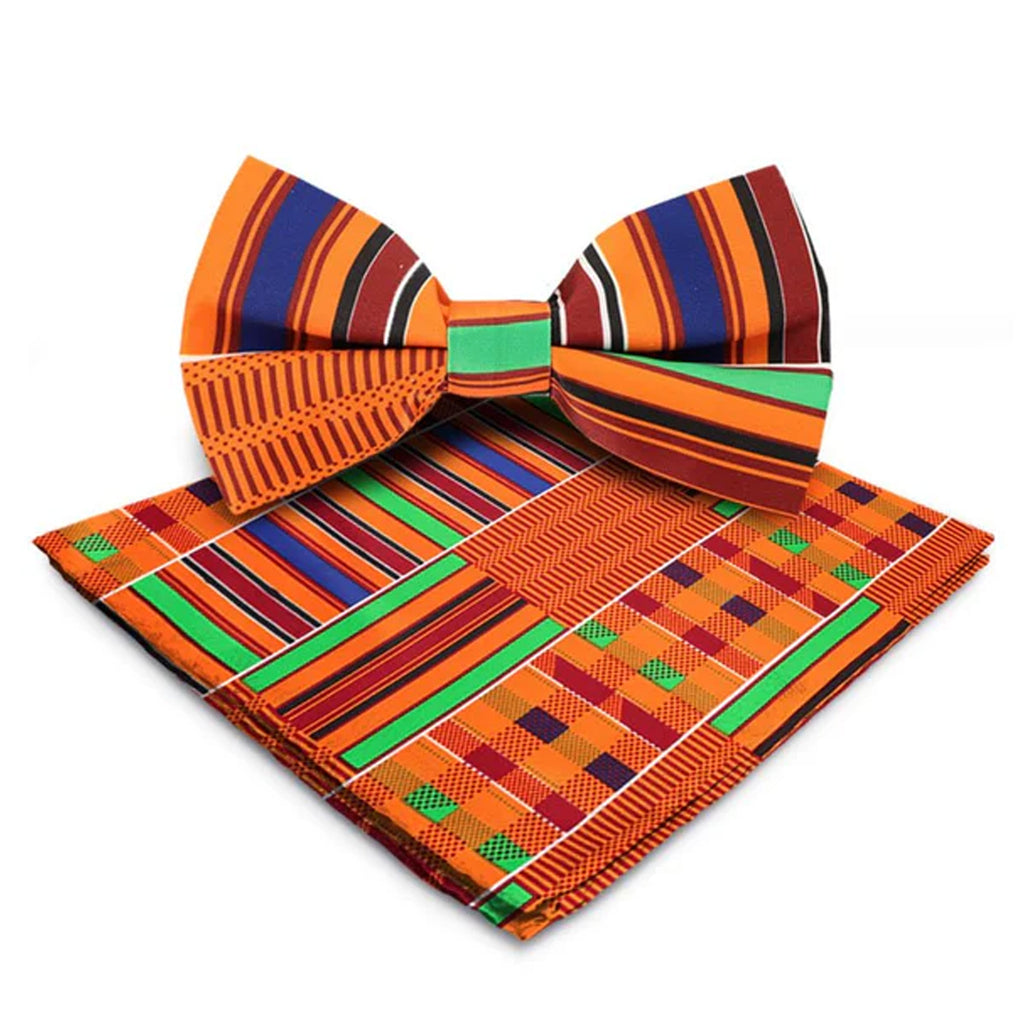 African Design-Kente Bow Ties with matching Handkerchief #1