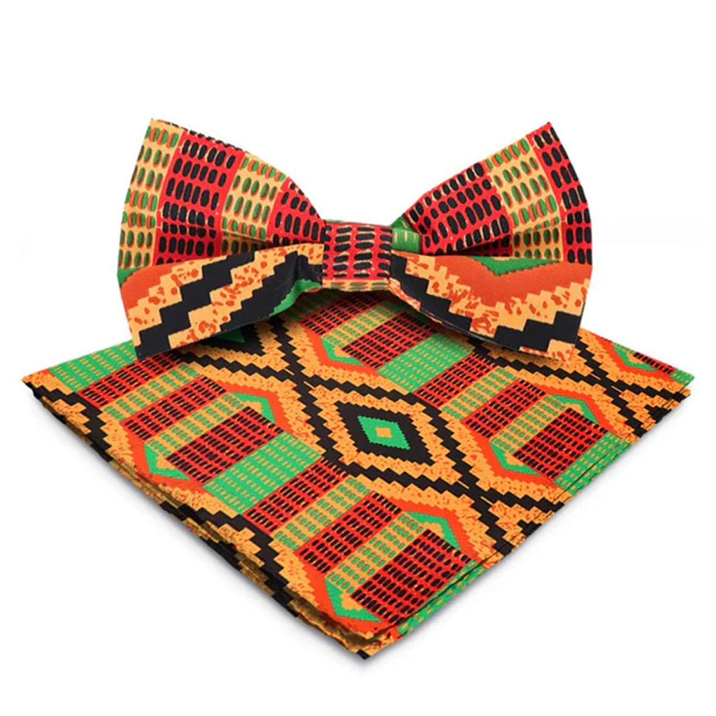 African Design-Kente Bow Ties with matching Handkerchief #3