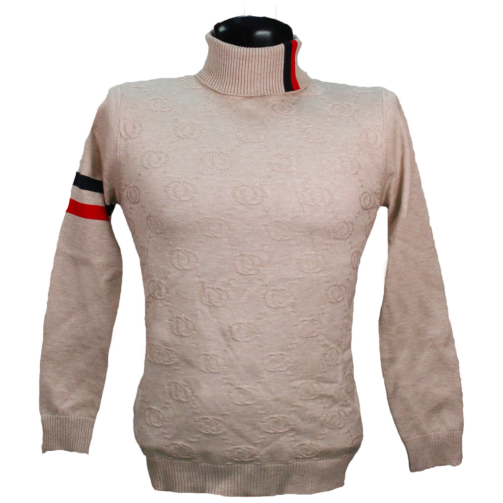 Khaki Stripe Turtle Neck