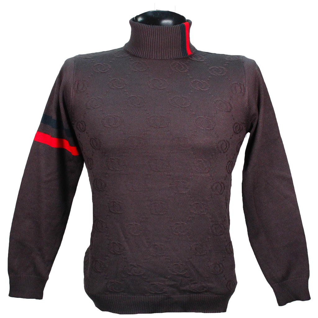 Drk Grey Stripe Turtle Neck