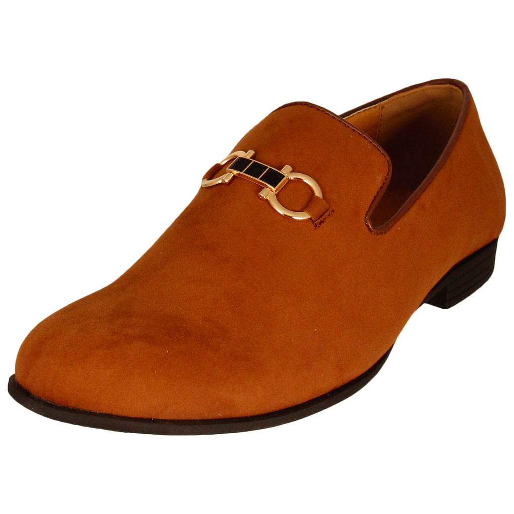 Brown Suede Buckled Dress Shoe