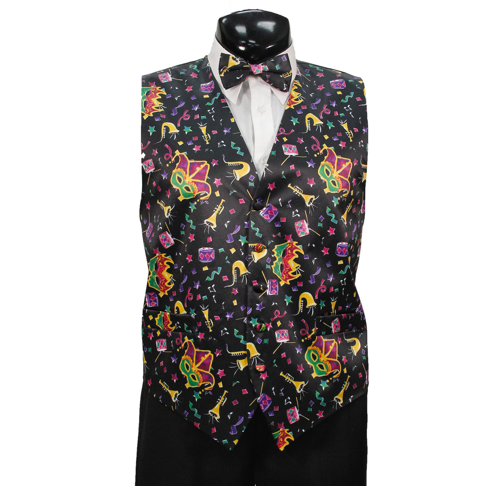 Mardi Gras Vest with matching Bow Tie #3 (Jazz)