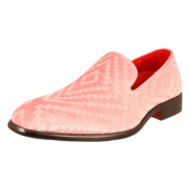 Pink Velour Square Print Slip On