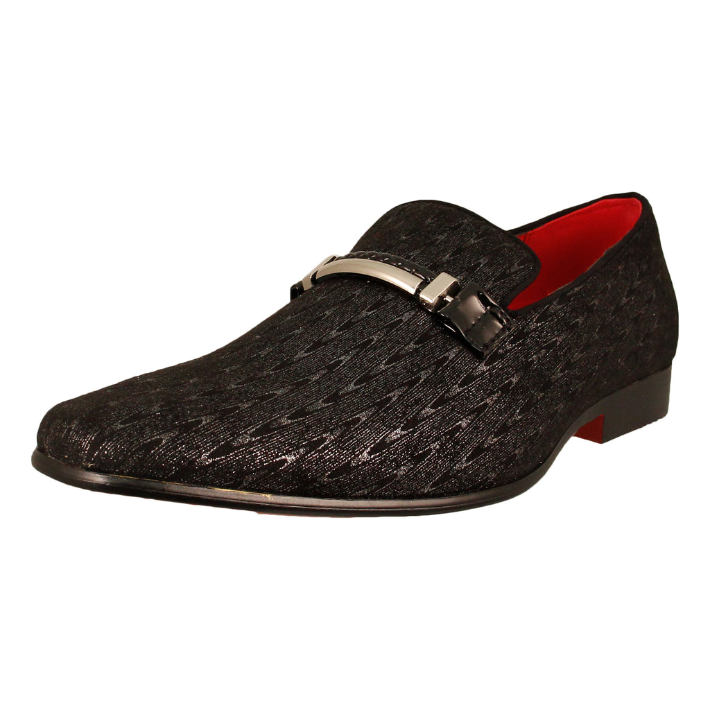 Black/Silver Metallic Slip On
