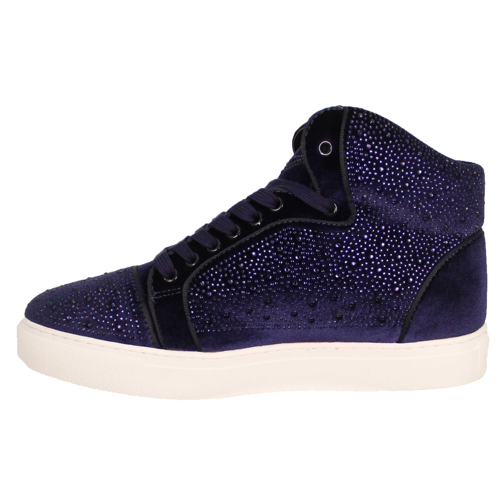 Navy High Top w/ Stones