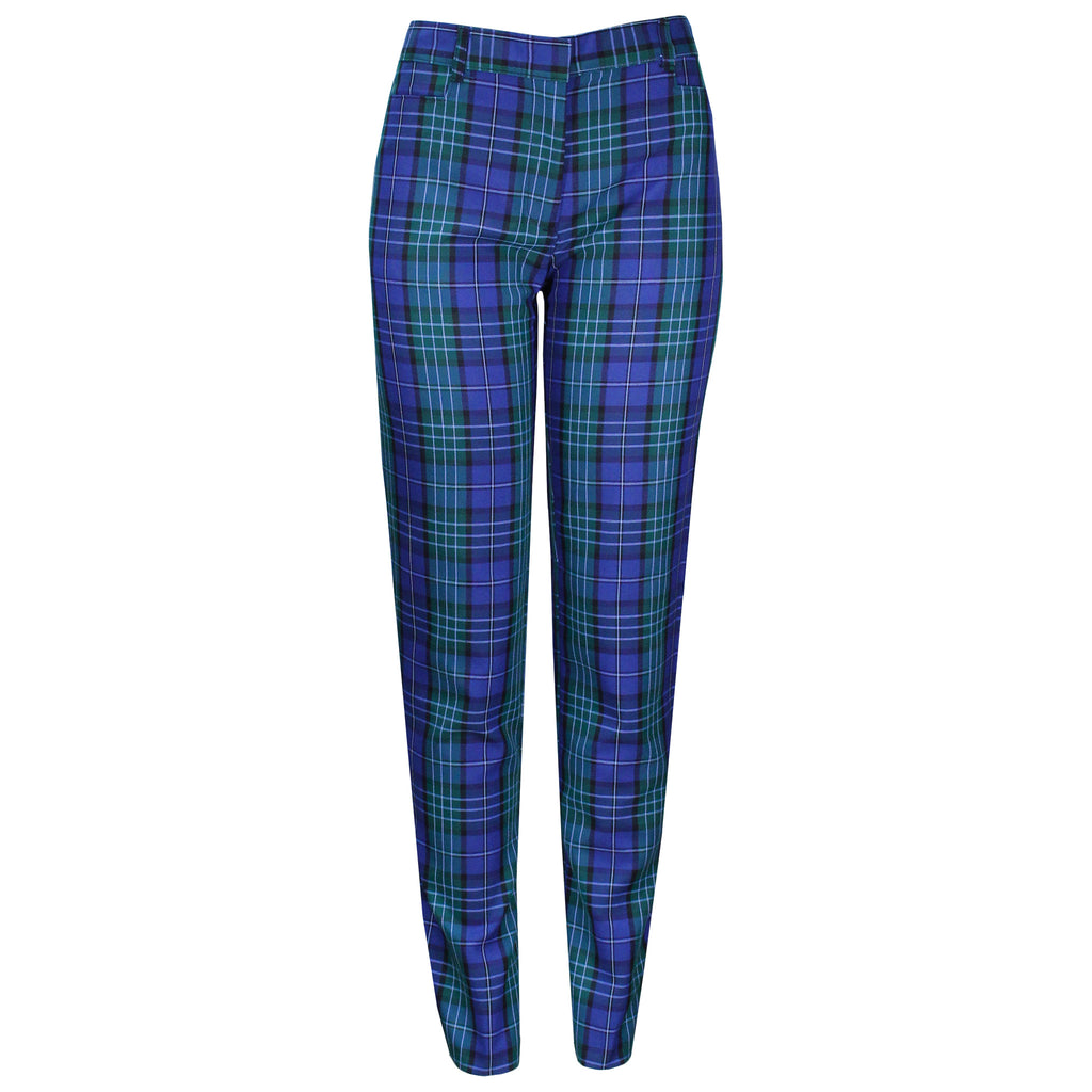 Juniors Green/Navy Plaid Pants