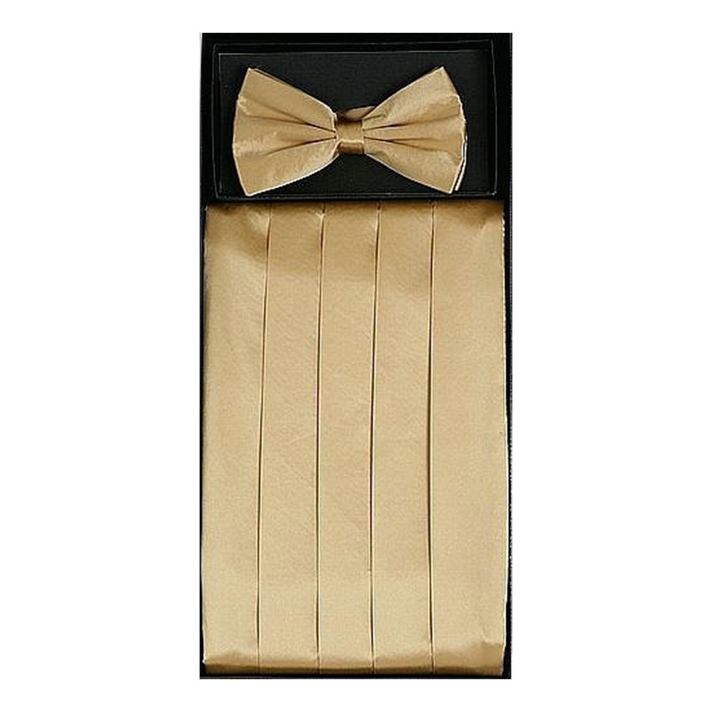 Gold Cummerbund w Bow Tie