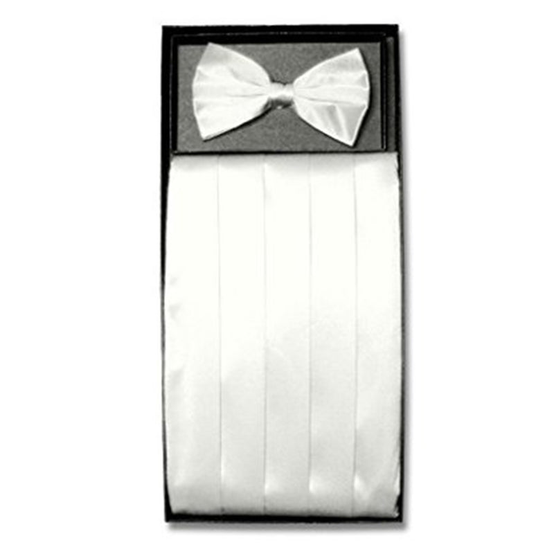 White Cummerbund w Bow Tie