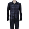 Black Montique Long Sleeve Window Payne Set with Solid Pants