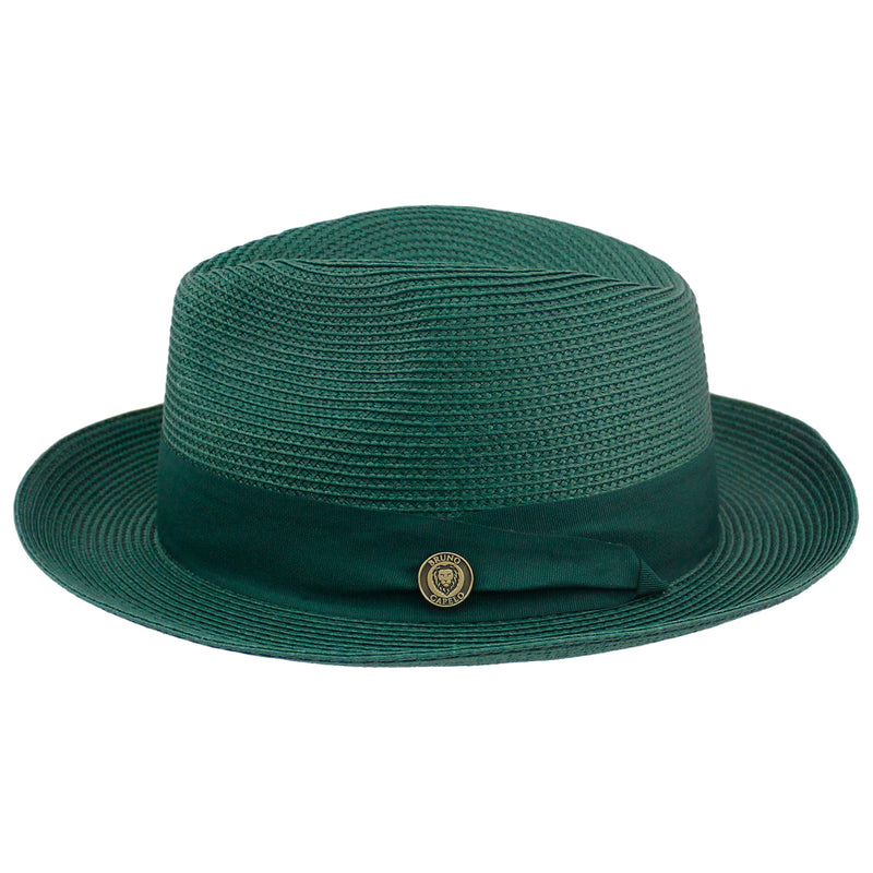 Emerald Green Straw Hat with Adjustable Sizing